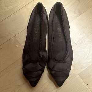 Gorgeous Brown Satin Pedro Garcia ballet flats
